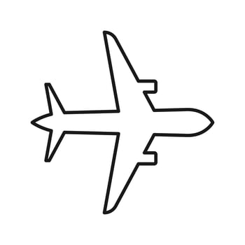 Airplane icon vector template. Symbol of airplane sign color editable on blank background
