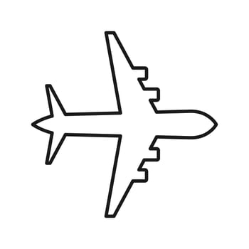 Airplane icon vector template. Symbol of airplane sign color editable on blank background