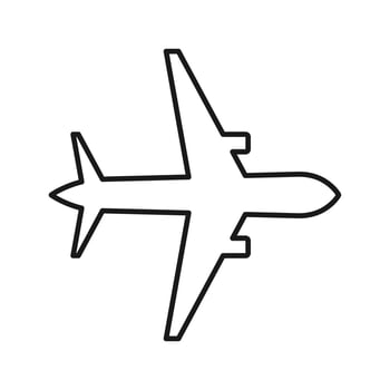 Airplane icon vector template. Symbol of airplane sign color editable on blank background