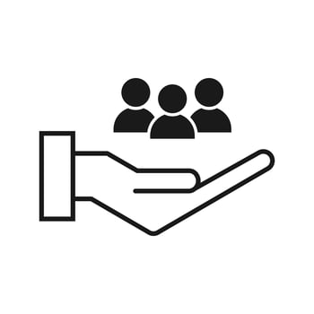 An inclusive workplace. Employees Protection Filled Outline icon vector illustration. Color editable. EPS 10