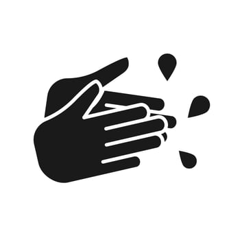 Hand wash icon. Clean hands vector illustration. color editable
