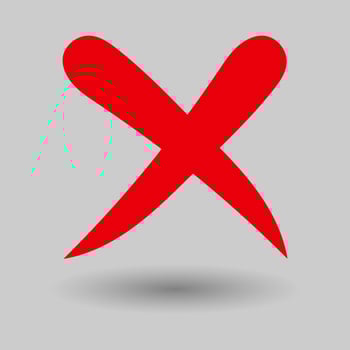 Letter X. Red cross sign. Vector illustration EPS 10