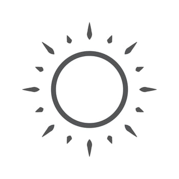 line Sun Icon vector for Brightness, Intensity Setting icon.
