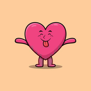 Cute cartoon lovely heart with flashy expression vector