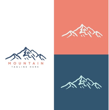 PrinMountains logo design vector template