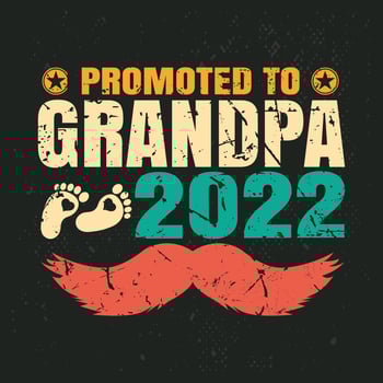 Promoted to Grandpa 2022 Vintage T-shirt Design vector