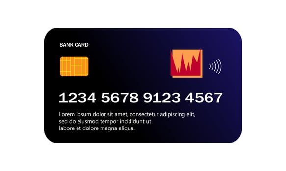 Simple template of dark blue credit card vector