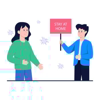 Trendy vector design of stay at home