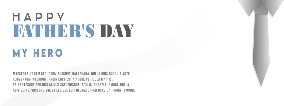 Happy father's day banner template, tie, brochure, marketing, post, sale. Ads vector