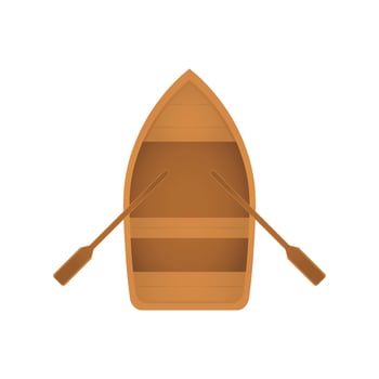 wooden boat top view vector illustration isolated on white background