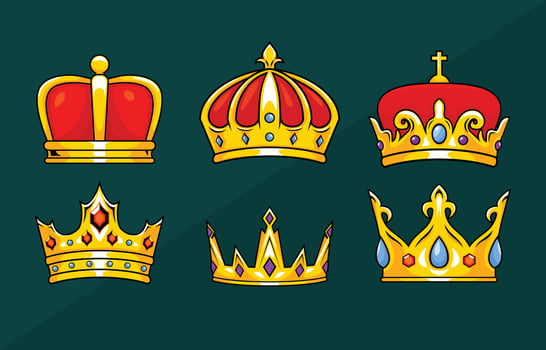 Gold Crown Logo Set vector