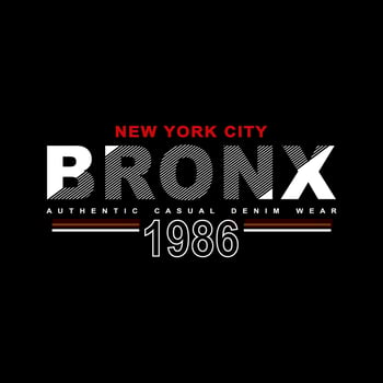 bronx denim streetwear t-shirt and apparel vector