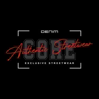 core denim streetwear t-shirt and apparel vector