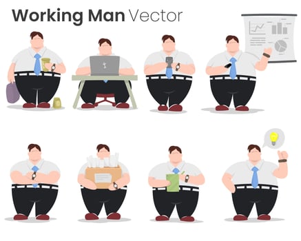 Working man cartoon vector