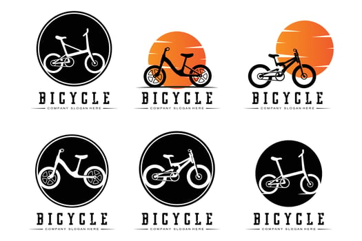 Bike Logo Icon Vector, vehicle for sports, racing, casual, downhill, retro template vector