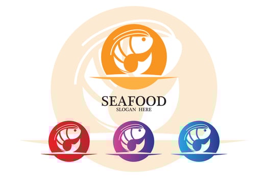 shrimp seafood logo vector icon, lobster animal, classic retro design