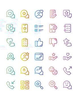 feedback Icon Set 30 isolated on white background vector