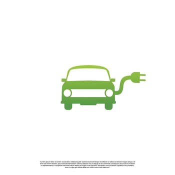 electric car logo, eco vehicle logo design on isolated background vector
