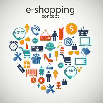 e-shopping concept  icons vector illustration