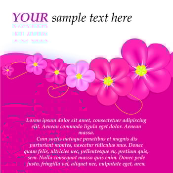 Abstract colorful background with flowers. Vector illustration