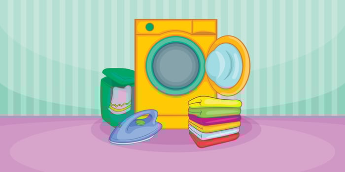 Cleaning horizontal banner wash, cartoon style vector