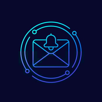 mail notification thin line icon vector