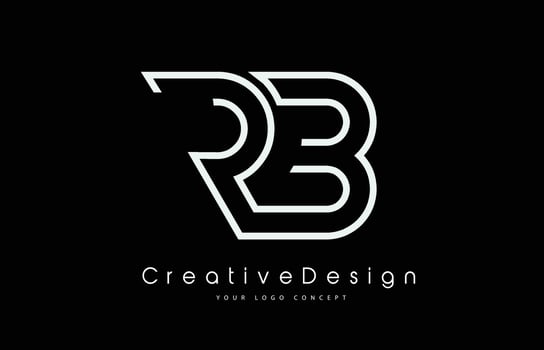 RB R B Letter Logo Design in White Colors. vector
