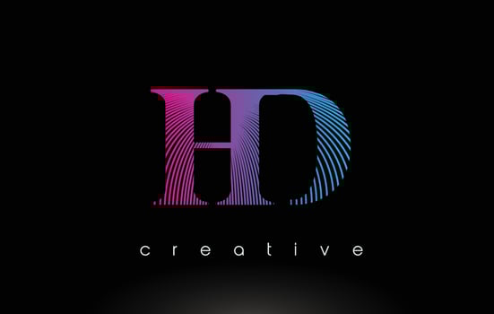 HD Logo Design With Multiple Lines and Purple Blue Colors. vector