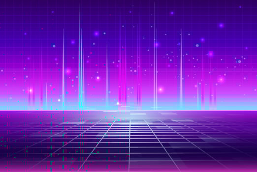 metaverse blue purple technology background template vector