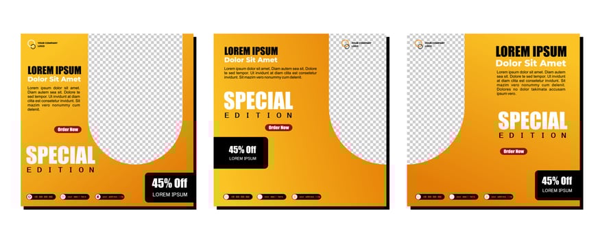 Social media posts template modern design, for digital marketing online vector