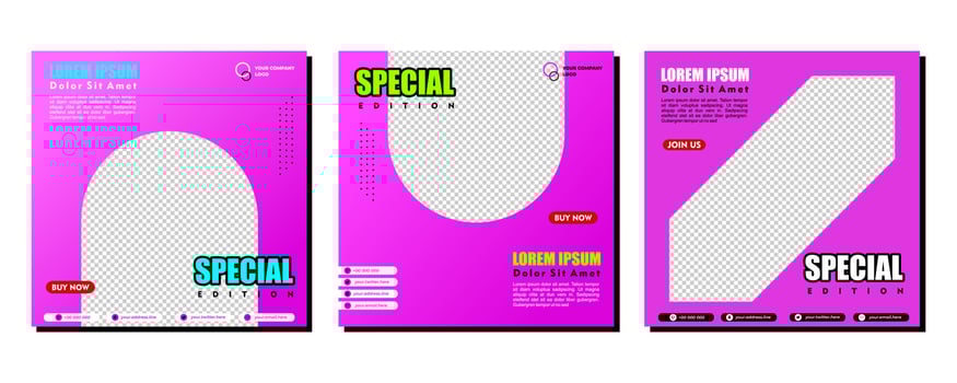 Social media posts template modern design, for digital marketing online vector