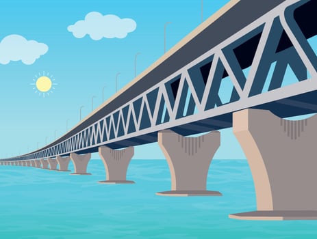 Bangladesh Padma Bridge Illustration vector