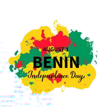 Benin Independence Day typography poster. National holiday celebrate on August 1. Easy to edit vector template for banner, flyer, sticker, greeting card, postcard