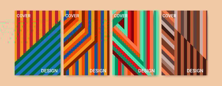 Set Of Geometrical Cover Design Template In A4 Size vector