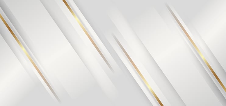 Abstract 3d elegant template white background with gold lines diagonal and copy space for text. Luxury style. vector