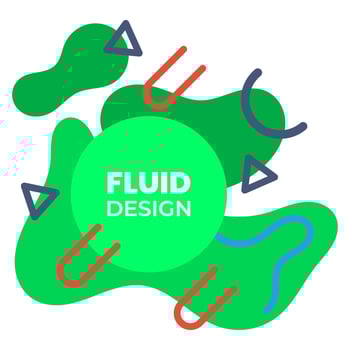 Green fluid design with pretty colored shapes and lines. suitable for background vector