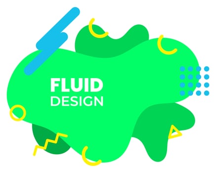 Soft green color fluid design with memphis decoration. suitable for background vector