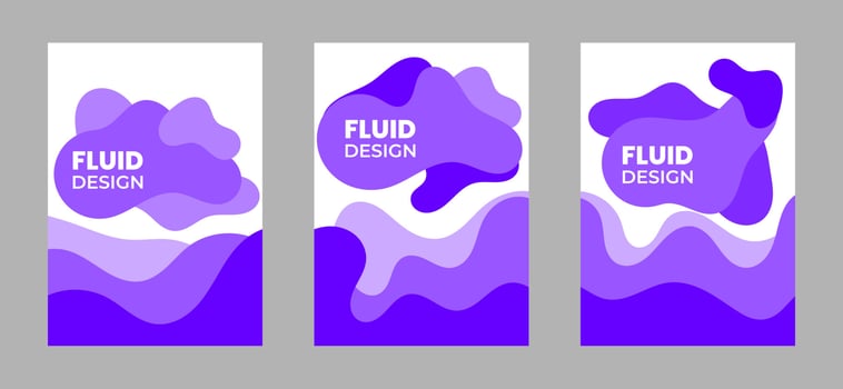 Pretty fluid design in bright purple color with double fluid vector