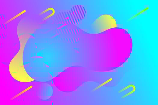 Liquid background in the center of bright purple blue color with curved lines vector