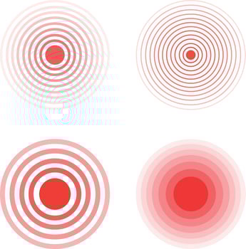 Pain circles icon set on white background. vector
