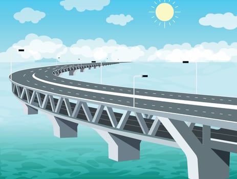Bangladesh Padma Bridge Illustration vector