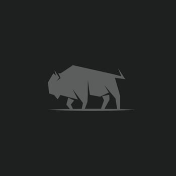 isolated silhouette bison, bull, angus logo icon template vector illustration design