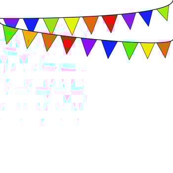 Happy pride month. Rainbow flag with white space for writing below. Vector illustration.