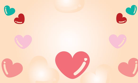 Romantic background with hearts, valentines day vector