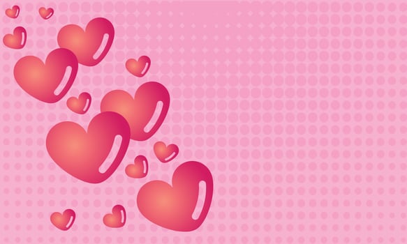 Romantic background with hearts, valentines day vector