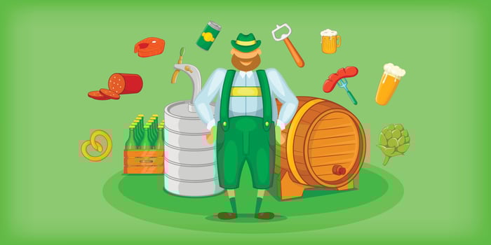 Brewer horizontal banner symbols , cartoon style vector