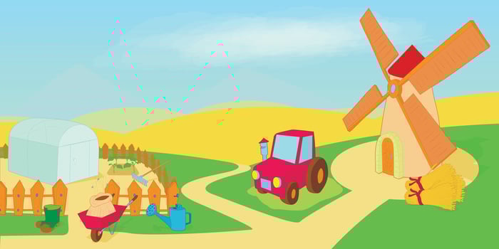 Gardening horizontal banner, cartoon style vector