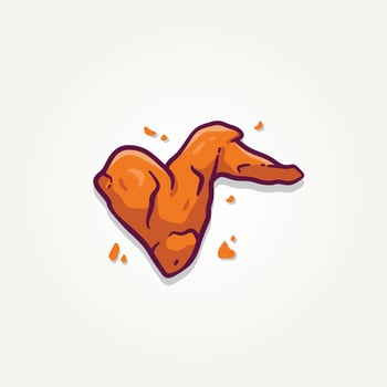 crispy fried chicken wings flat icon vector illustration design. fast food fried chicken wings flat design