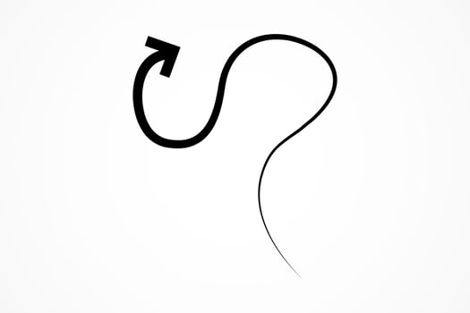 Abstract Arrow Line Doodle Element vector