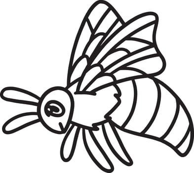 Bee Coloring Page Isolated for Kids vector